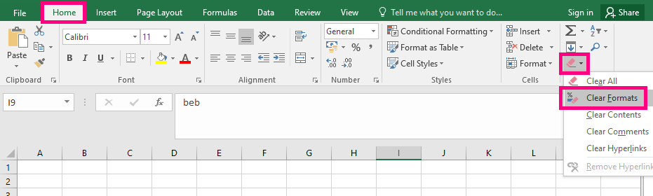 Excel clear formatting | Business Analyst Interview Questions
