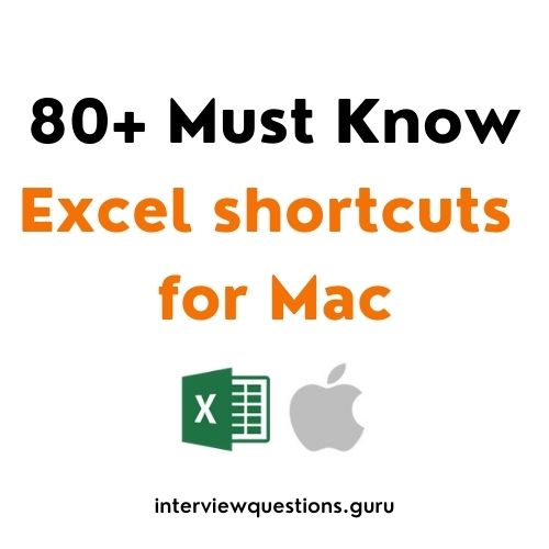 mac excel shortcuts