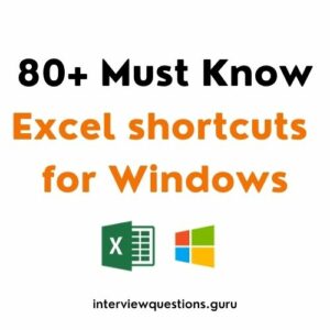 windows excel shortcuts