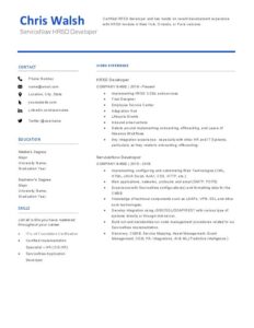 sample resume for servicenow developer