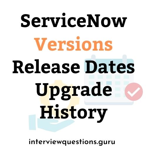 servicenow versions list