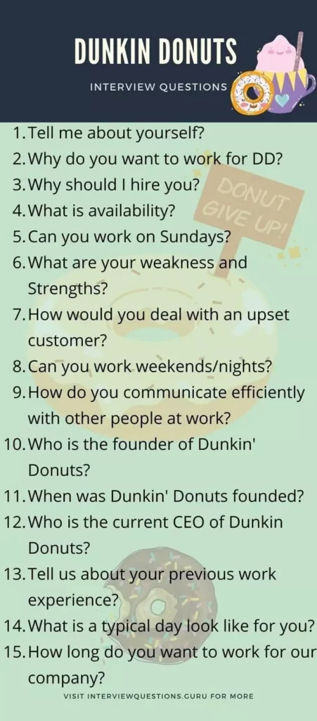 dunkin donuts interview questions answers