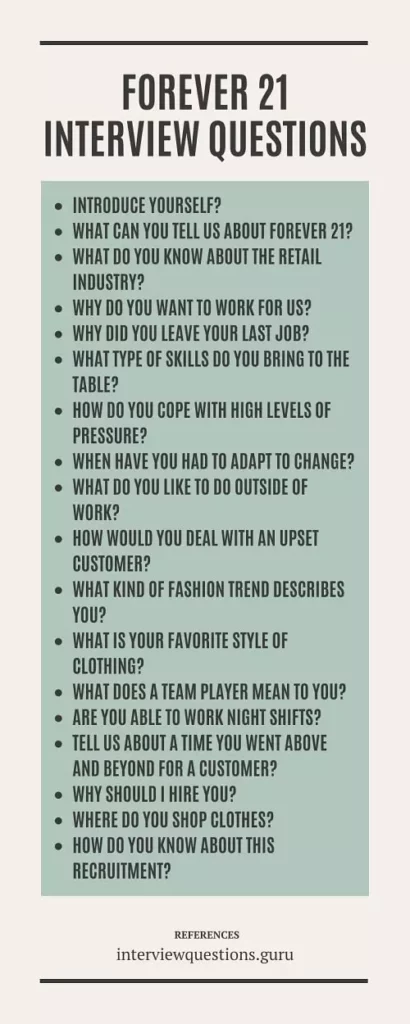 Common Forever 21 Interview Questions