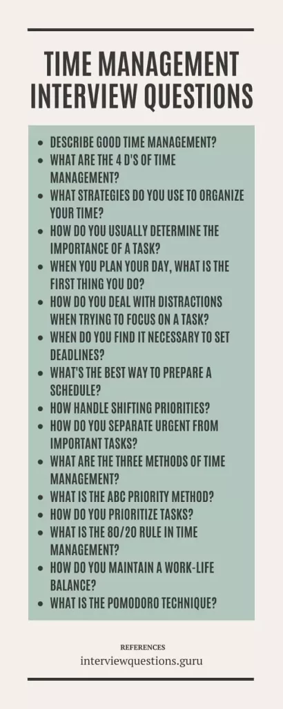 Common Time Management Interview Questions