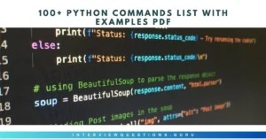 Python Commands List With Examples
