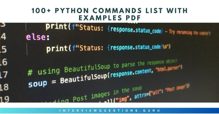 Python Commands List With Examples